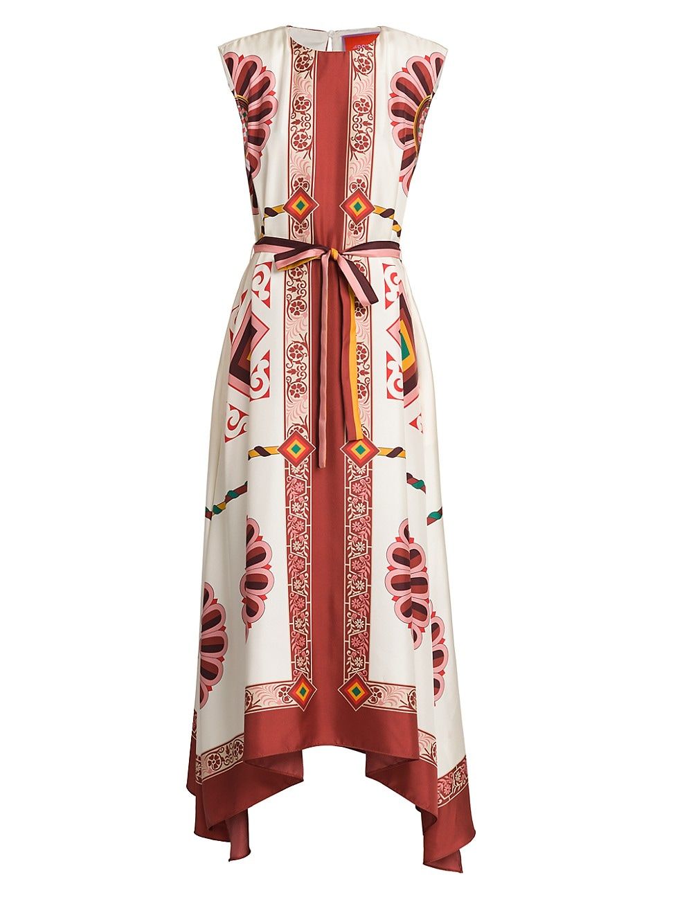 Women's San Carlo Printed Silk Maxi Dress - Macro Tiles Placed - Size Medium | Saks Fifth Avenue