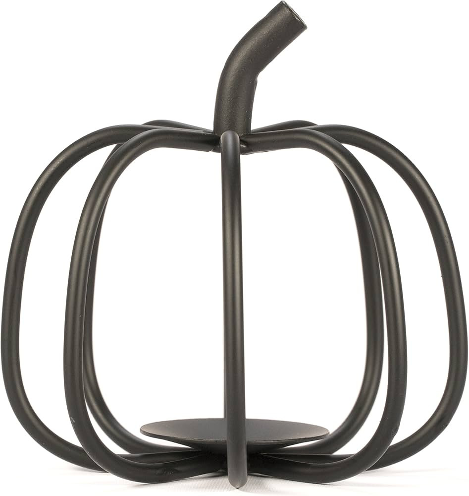 Pumpkin Candle Holder - Black Wrought Iron for Tea Light and Votive Flameless Candles - Ideal for... | Amazon (US)