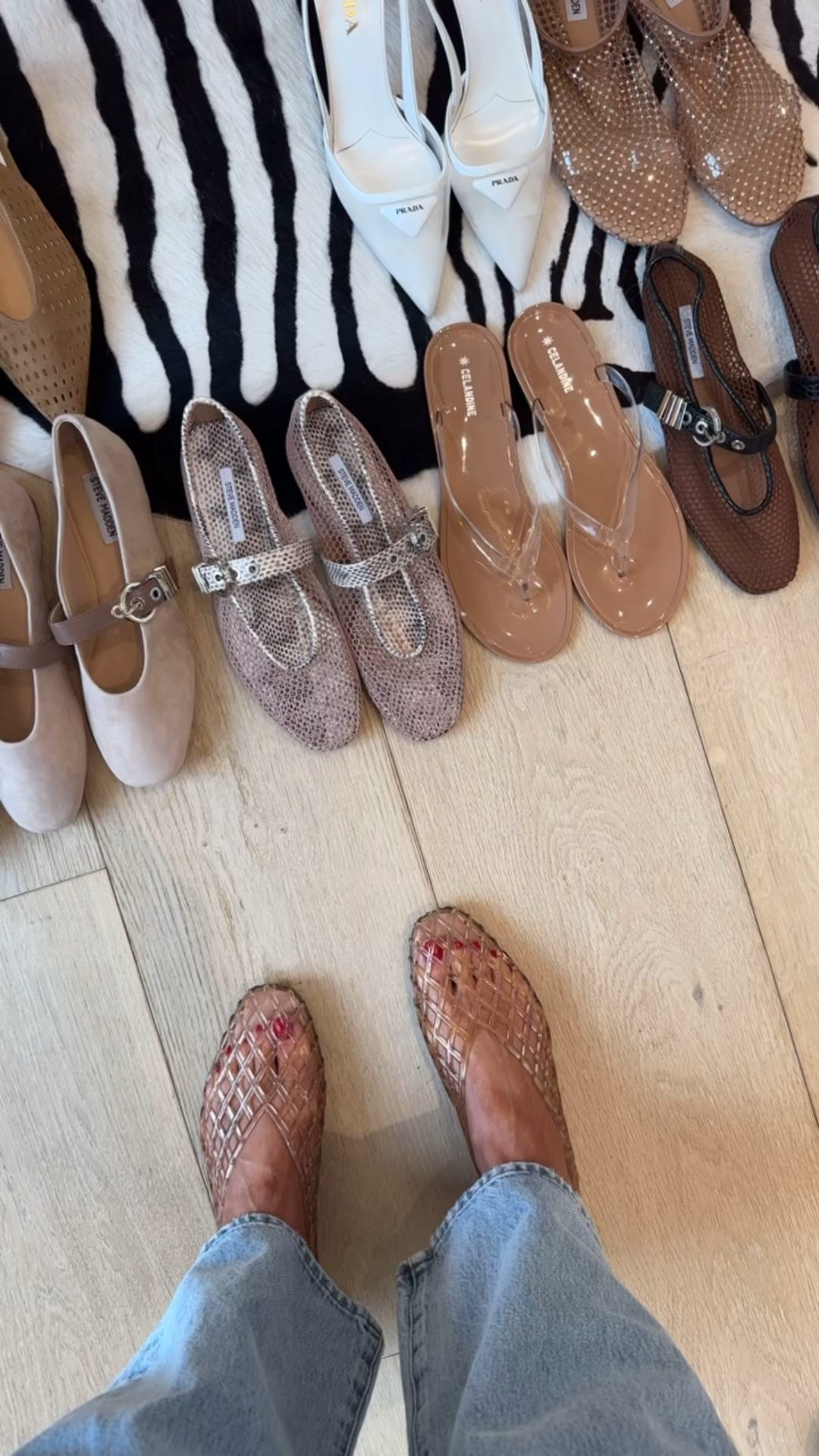 The cutest elevated jelly flats! Cushioned sole too! Perfect spring flat 