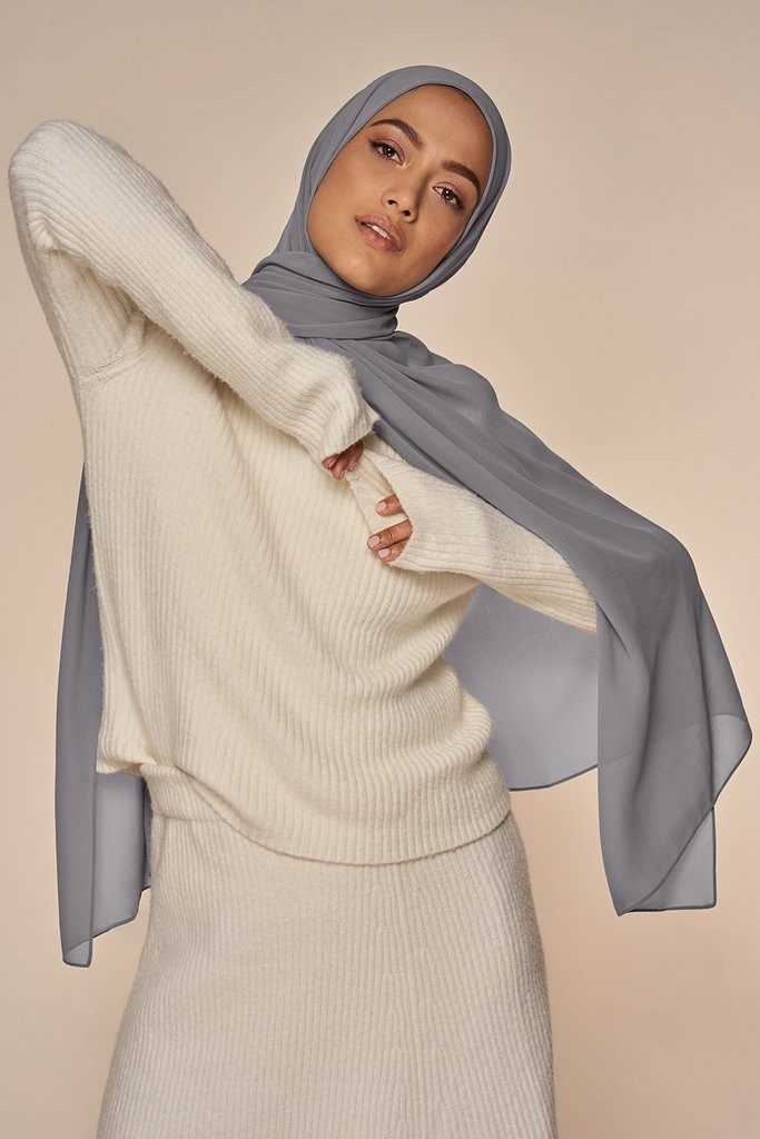 Everyday Chiffon Hijab - Graphite | Haute Hijab