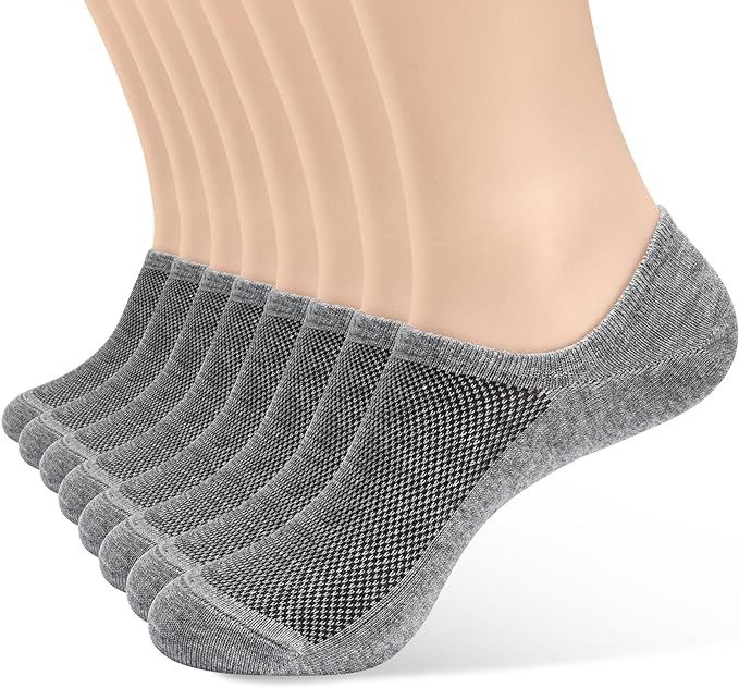 AHOVIT 8 Pairs No Show Socks Men Thin Low Cut Ankle Invisible Non Slip Short Cotton Socks for Fla... | Amazon (US)