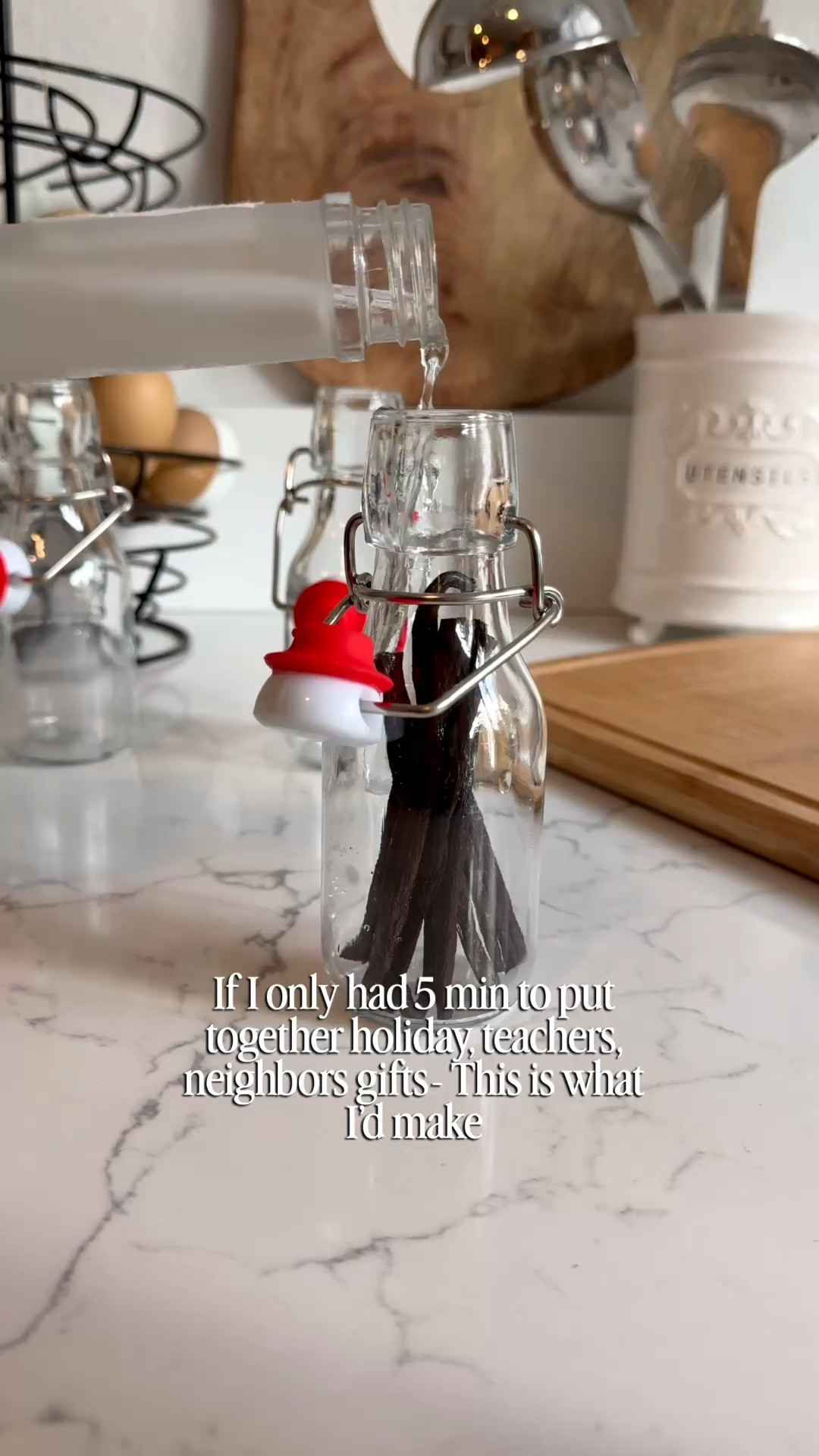 Homemade Vanilla Extract makes the CUTEST holiday gift and couldn't be easier! And the good news is, you aren't too late!

Just make sure to use the right amount of Vanilla beans! I used 14 g for these 4 oz bottles. Then label with a "Ready On" date that is 6 months from when you make them! Full tutorial available on my website www.pivotfarmco.com

#LTKfoodie #LTKSeasonal #LTKOver40
