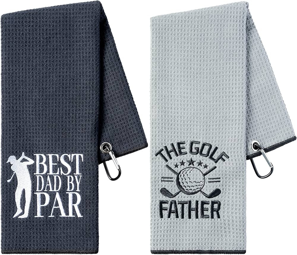 R HORSE 2Pcs Funny Golf Towel Gift for Dad, Microfiber Embroidered Golf Towels for Golf Bags with... | Amazon (US)
