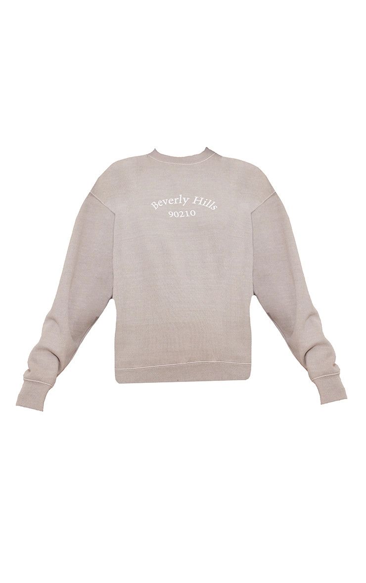 Stone Beverly Hills Printed Washed Sweatshirt | PrettyLittleThing UK