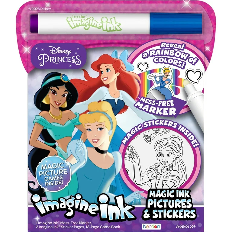 Disney Princess 12-Page Imagine Ink Coloring Pad; Stickers; Mess Free Marker; Paperback Children'... | Walmart (US)