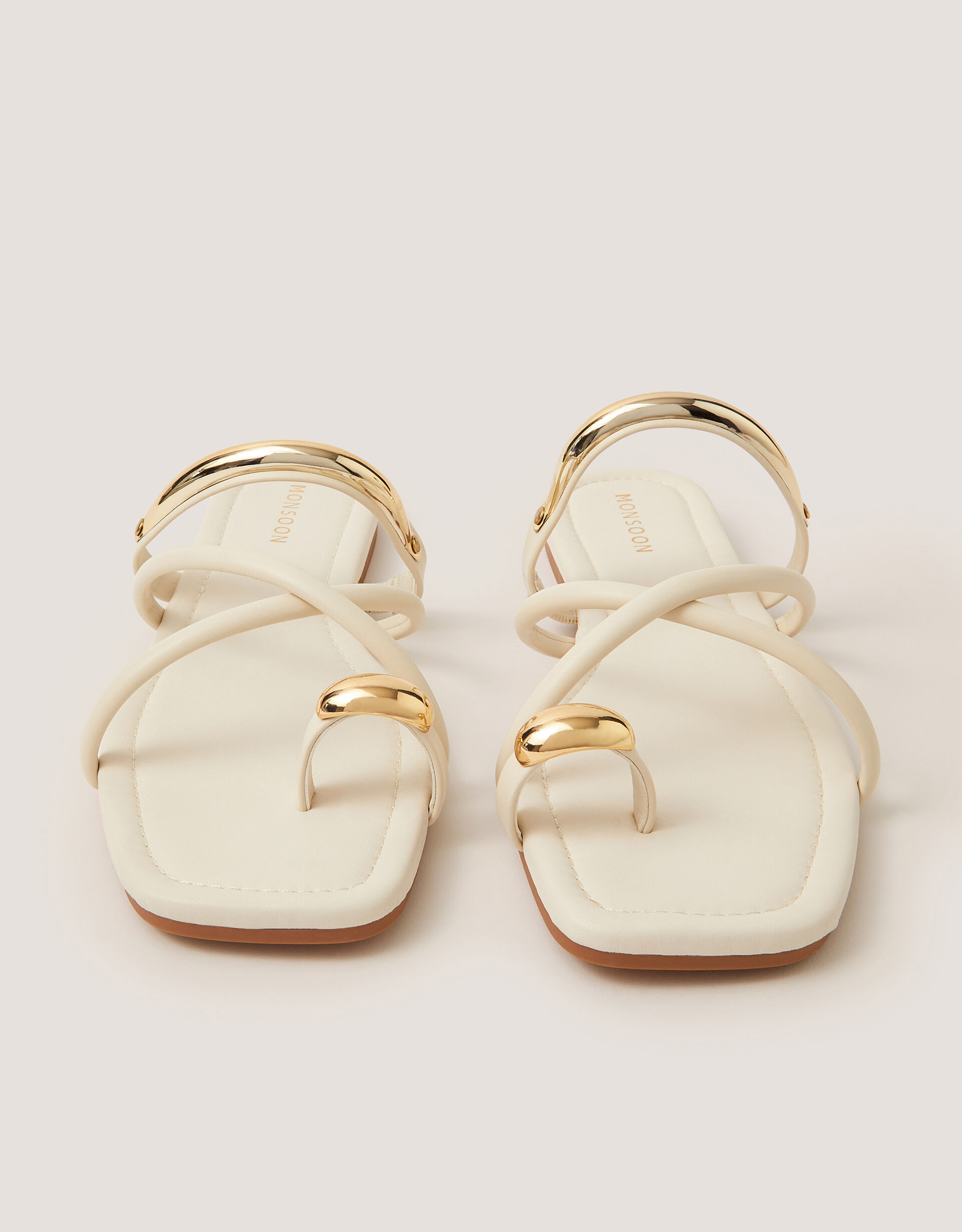 Metal Detail Toe Strap Sandals Natural | Monsoon (UK)