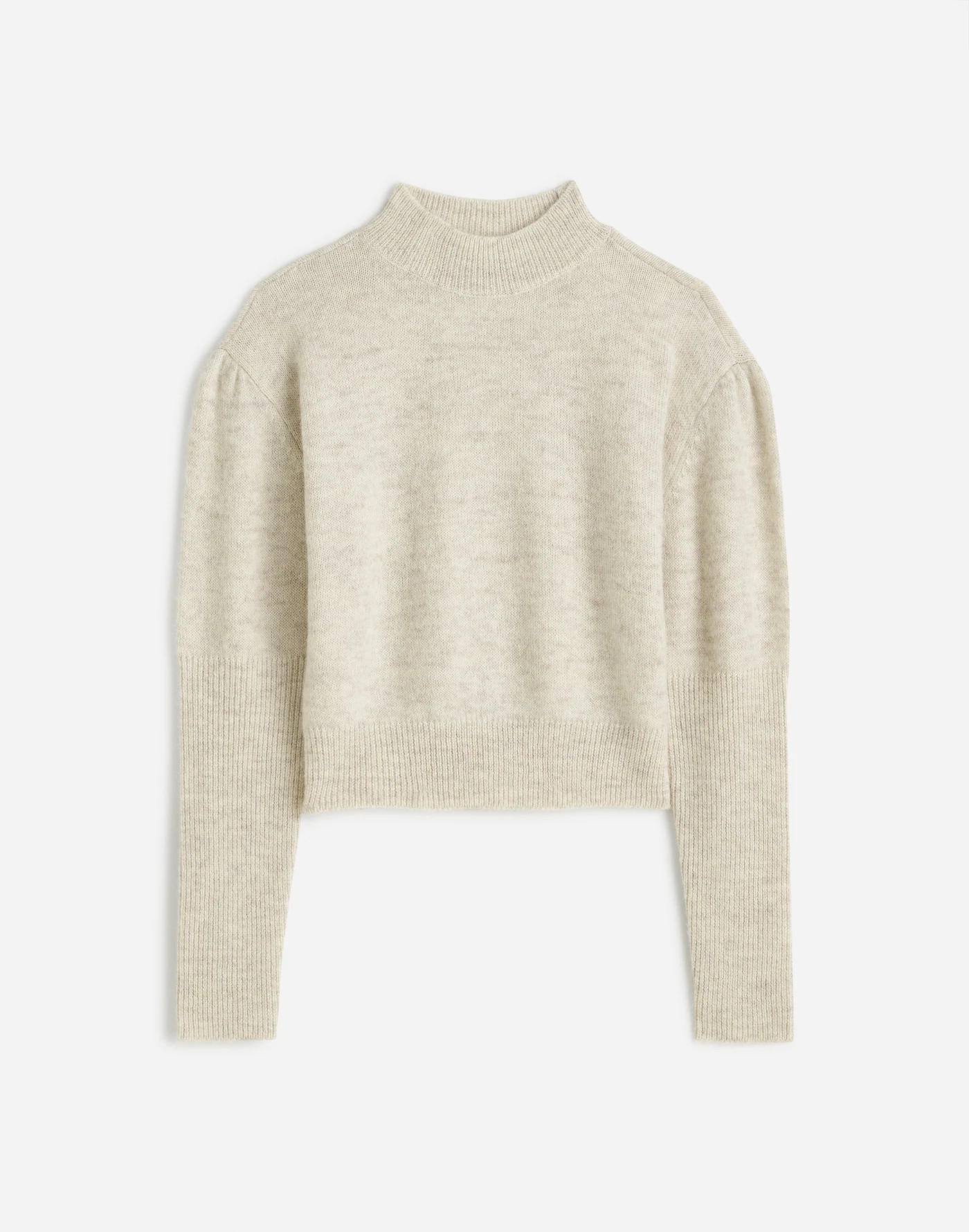 Alpaca-Blend Mockneck Puff Sleeve Sweater | Madewell