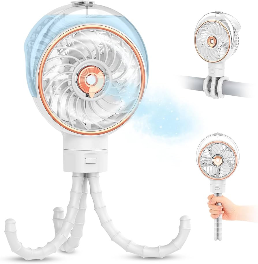 Misting Fan Stroller Fan, 100ml Outdoor Misting Fan Portable Fan for Stroller, Clip on Fan for Ba... | Amazon (US)