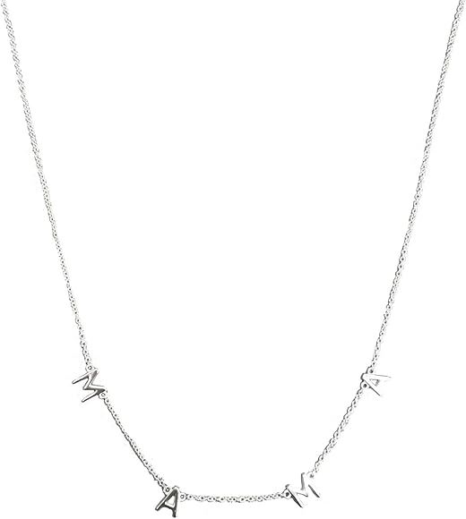 Mama Necklace, 925 Sterling Silver Dainty Link Chain with The Message Mama, for Someone Special | Amazon (US)