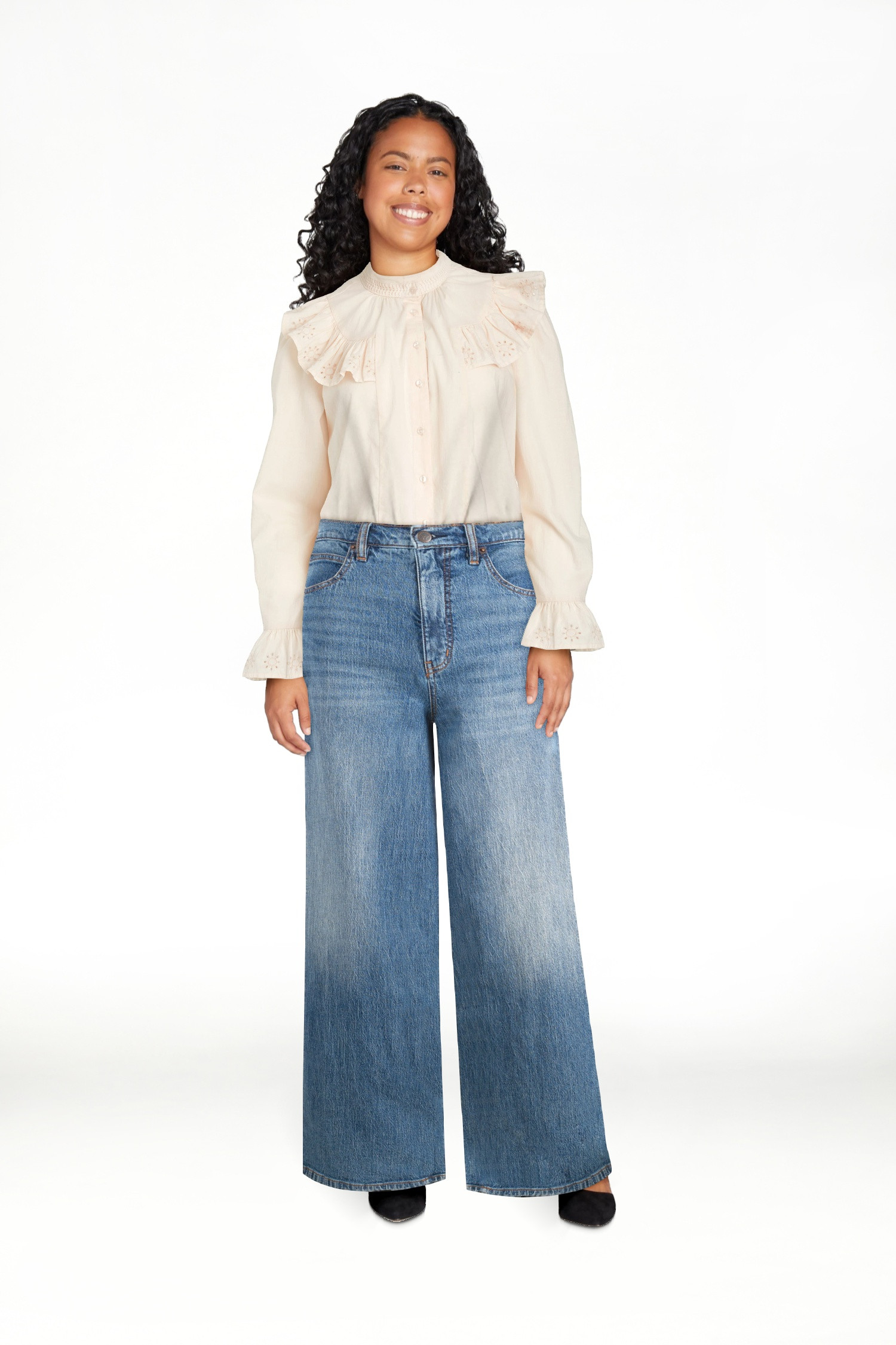 Jessica Simpson Women's and Women's Plus Freesia Wide Leg Jeans, 30", 32", and 34" Inseams, Sizes... | Walmart (US)