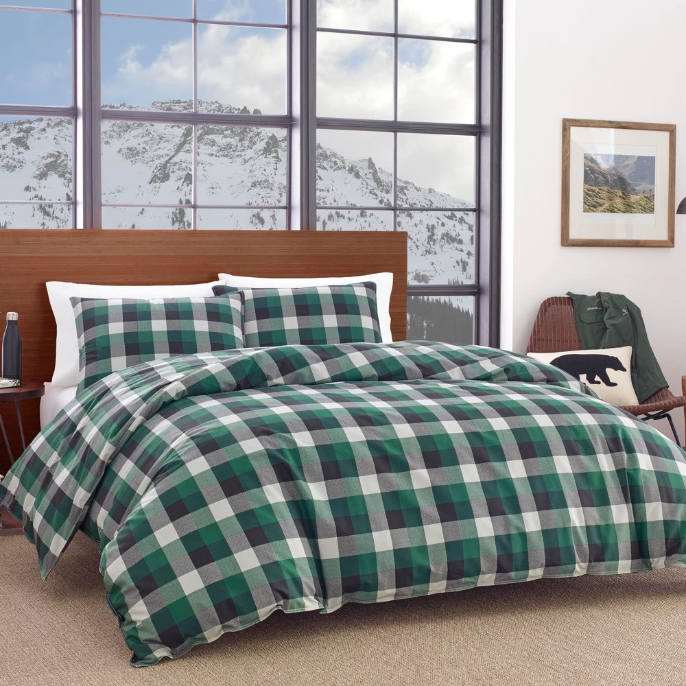 Twin Birch Cove Plaid Duvet Cover Set Green - Eddie Bauer, Adult Unisex | Target
