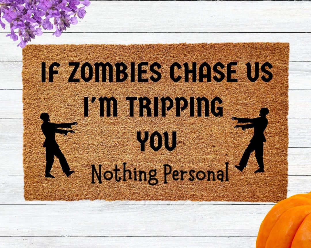 Personalized If Zombies Chase Us Doormat Halloween Decor - Etsy | Etsy (US)