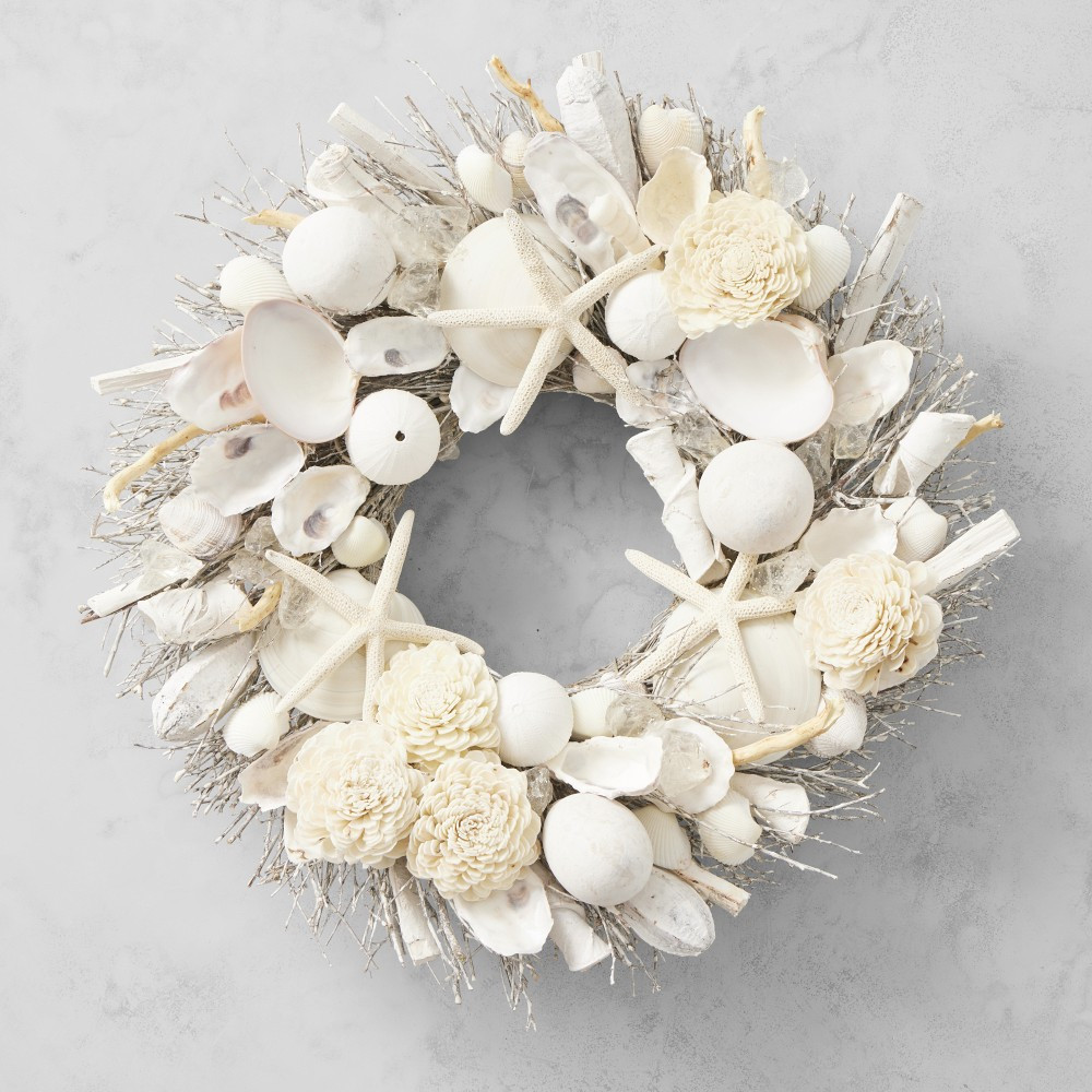 Bleached Fleur De Sel Live Wreath | Williams-Sonoma