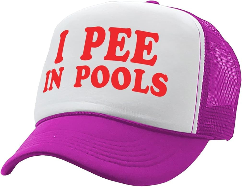 I Pee in Pools - Funny Dare Gag Gift Joke - Vintage Retro Style Trucker Cap Hat | Amazon (US)