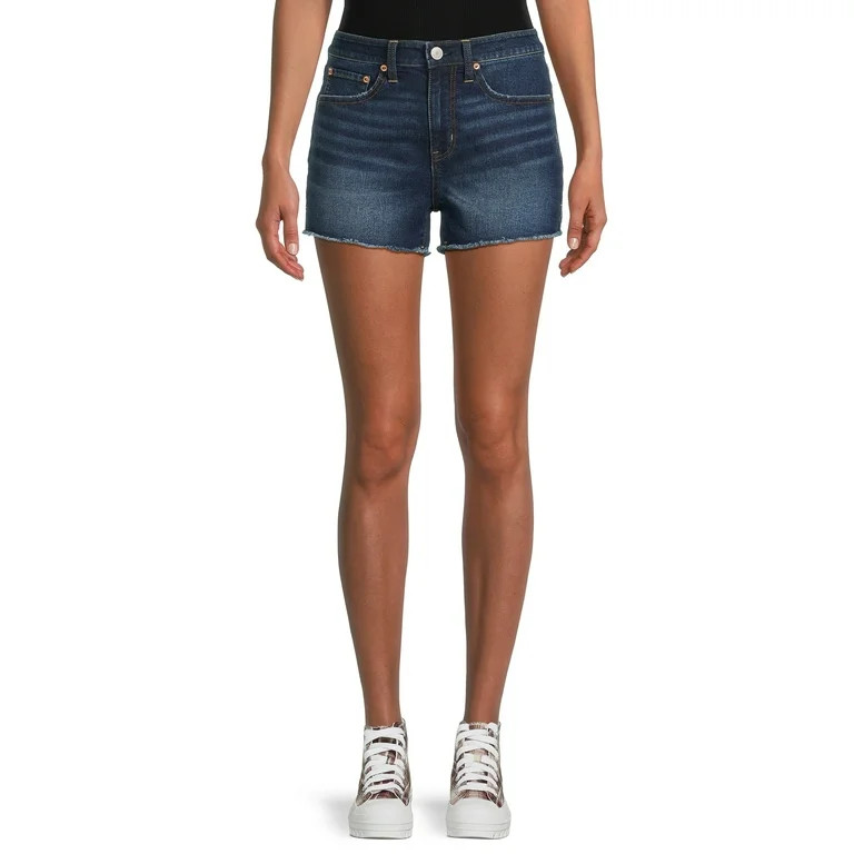 No Boundaries Juniors and Juniors Plus Mid Rise Denim Shorts, 3” Inseam, Sizes 1-21 | Walmart (US)