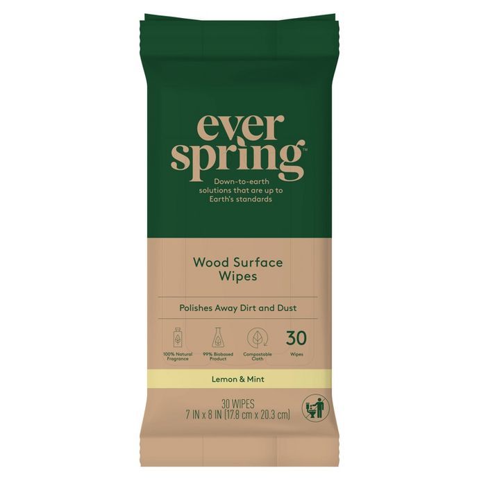 Wood Surface Specialty Wipes Lemon & Mint - 30ct - Everspring™ | Target