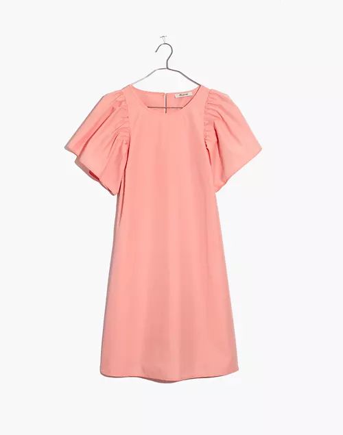 Poplin Flutter-Sleeve Shift Dress | Madewell