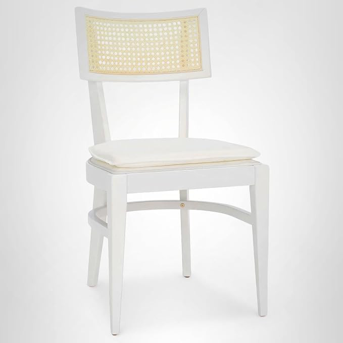Safavieh Home Collection Galway Coastal White/Natural Cane Seat Cushion Dining Chair | Amazon (US)