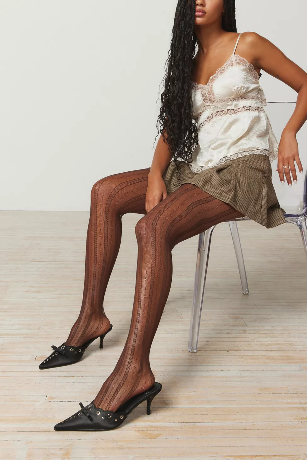 Ally Clover Pointelle Tights | Urban Outfitters (US and RoW)