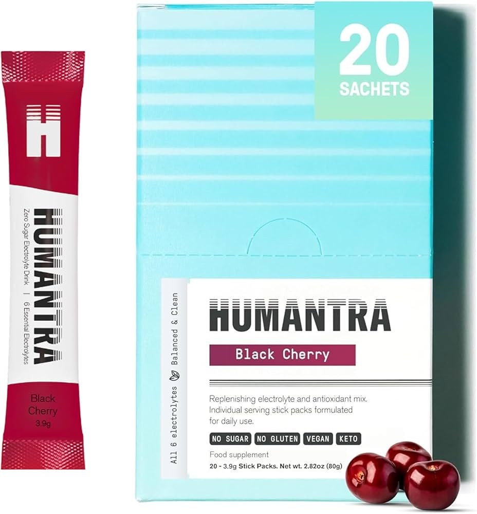 Humantra Electrolytes Powder - Black Cherry Flavor, 20ct - Powdered Hydration Sachets - Plant-Bas... | Amazon (UK)