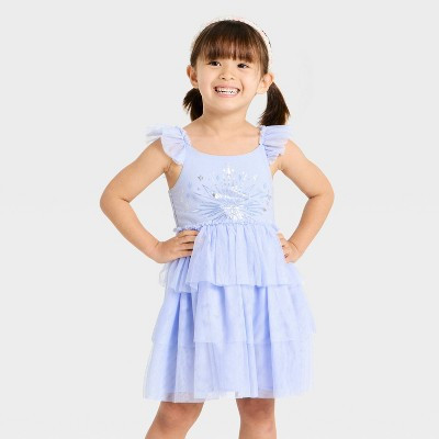 Toddler Girls' Disney Frozen Elsa Tulle Cosplay Ballerina Dress - Blue 3T | Target