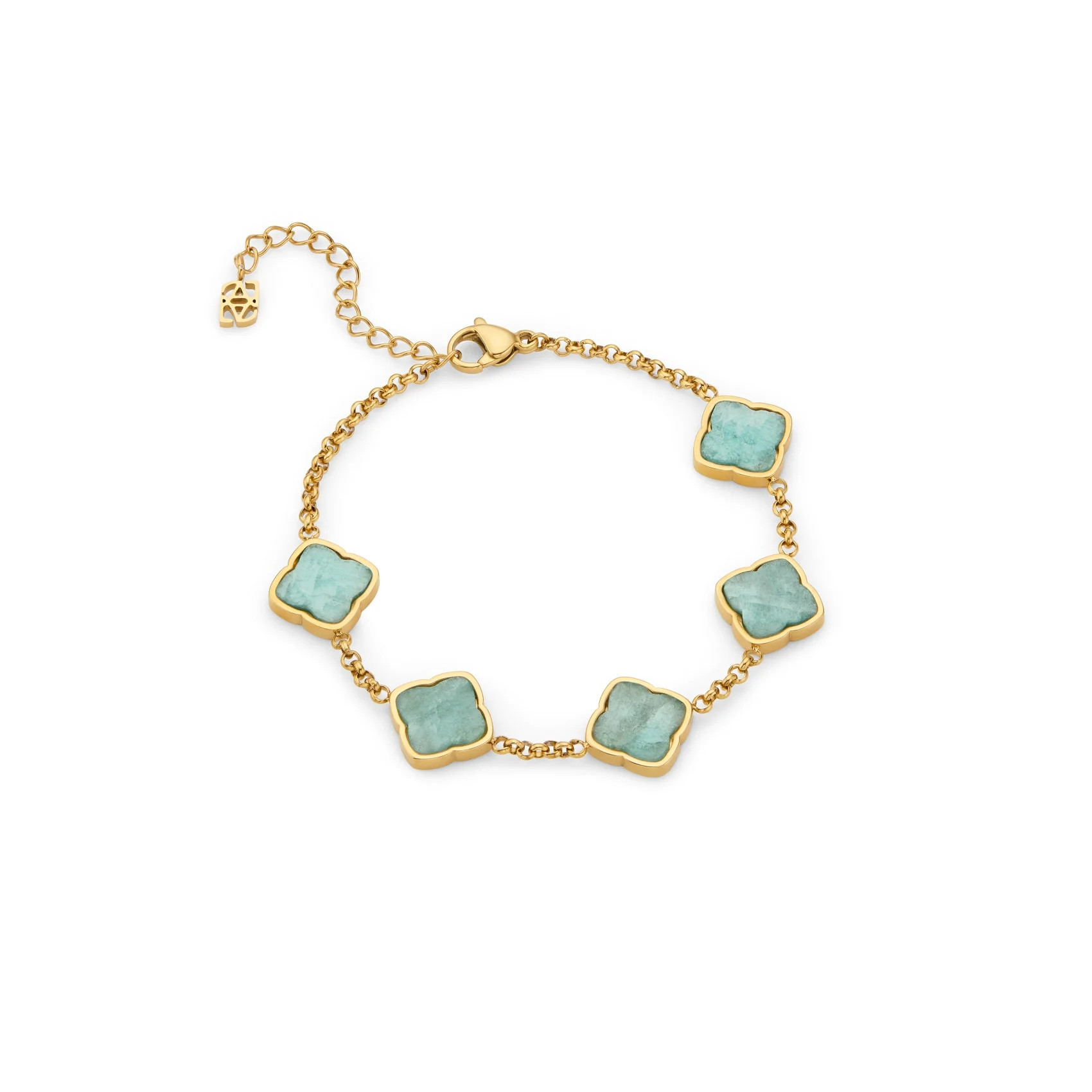 Amazonite Multi Clover Bracelet (Gold) | Abbott Lyon