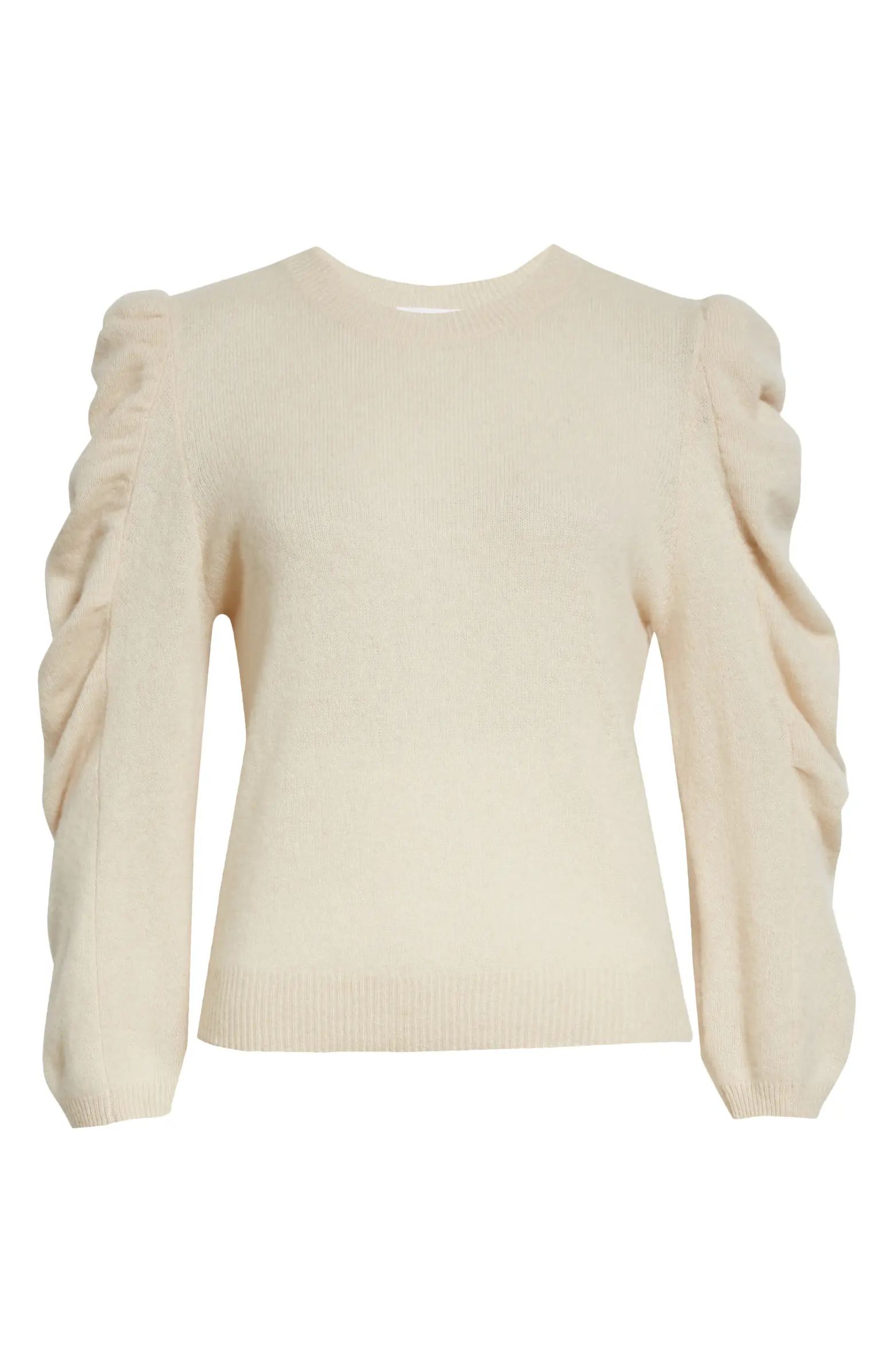 FRAME Ruched Sleeve Cashmere Sweater | Nordstrom | Nordstrom