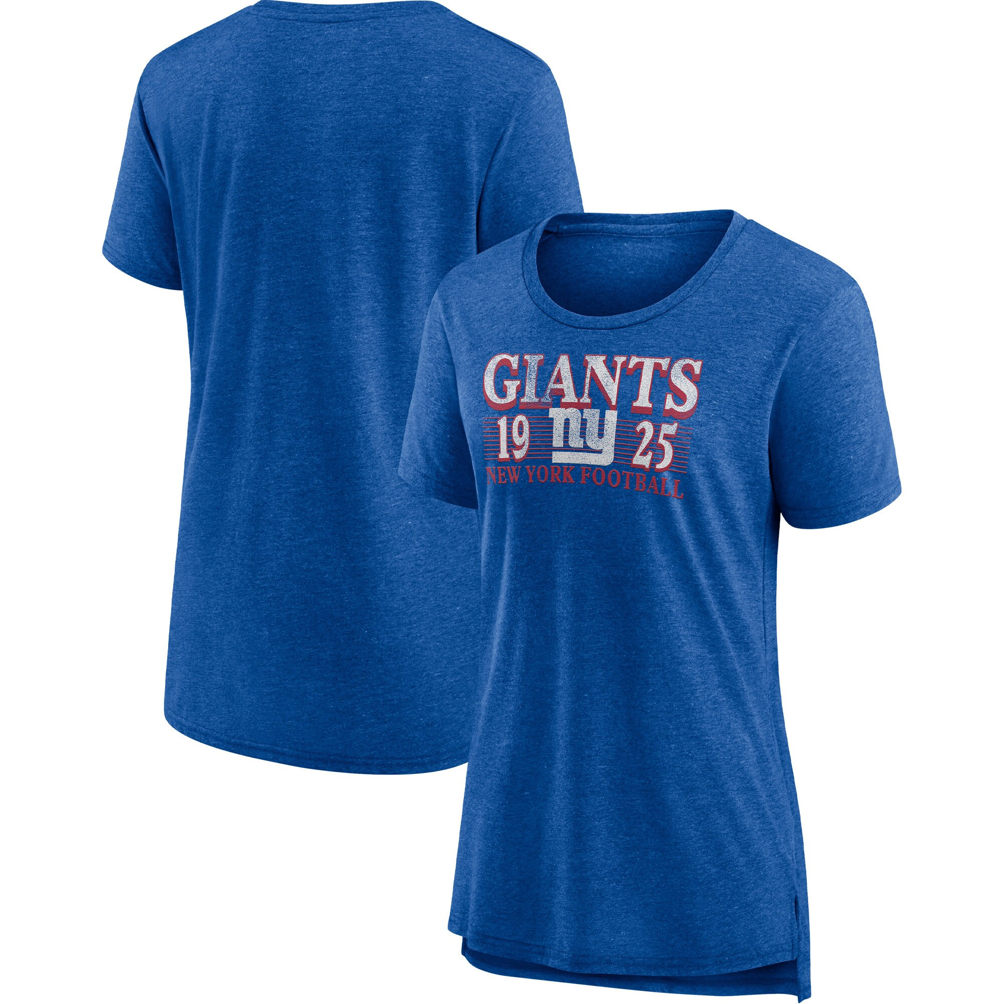 Women's Heathered Royal New York Giants Neck And Neck Scoop Neck T-Shirt | Fanatics
