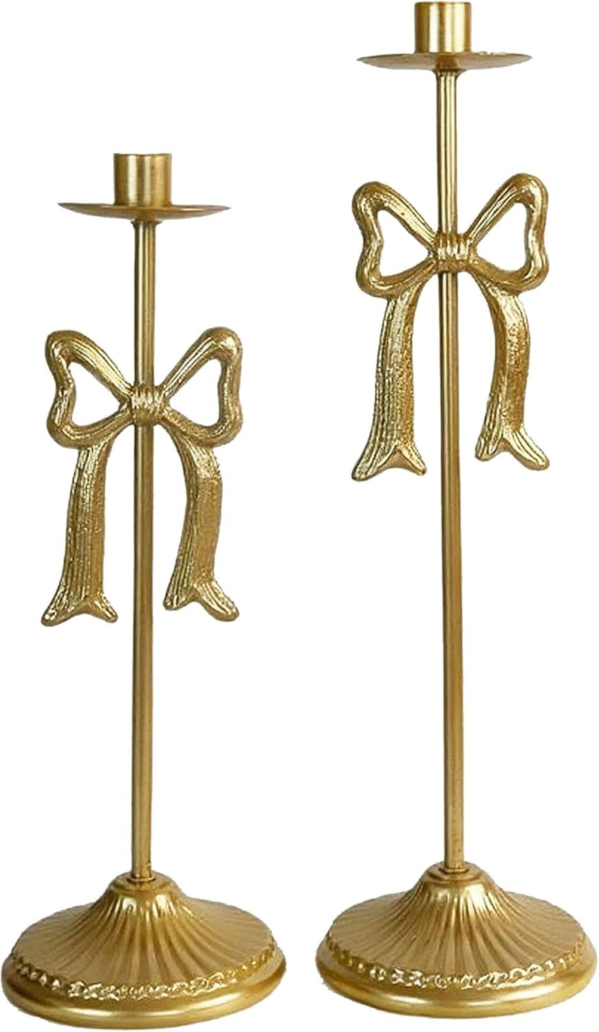 Bow Taper Candle Holders, Set of 2 Candle Stick Holders Set, Modern Decorative Centerpiece for Ta... | Amazon (US)