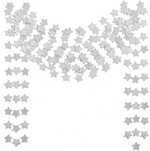 6 Pcs Glitter Silver Star Paper Garland (50 Feet), Christmas Birthday Party Decorations Sparkling Bu | Amazon (US)