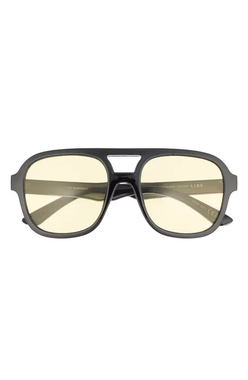 AIRE Whirlpool 53mm Aviator Sunglasses in Black /Amber Tint at Nordstrom | Nordstrom