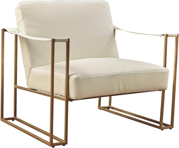 Amazon.com: Signature Design by Ashley Kleemore Eclectic Upholstered Accent Chair, Beige & Gold :... | Amazon (US)