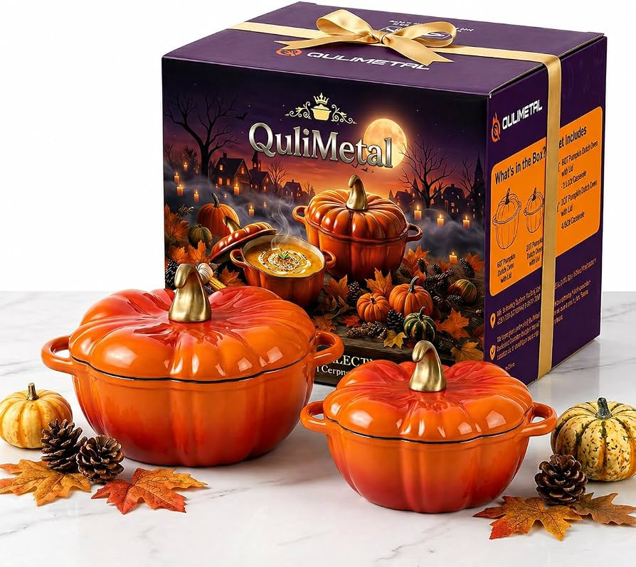 QuliMetal Pumpkin Dutch Oven Set of 2 | Amazon (US)