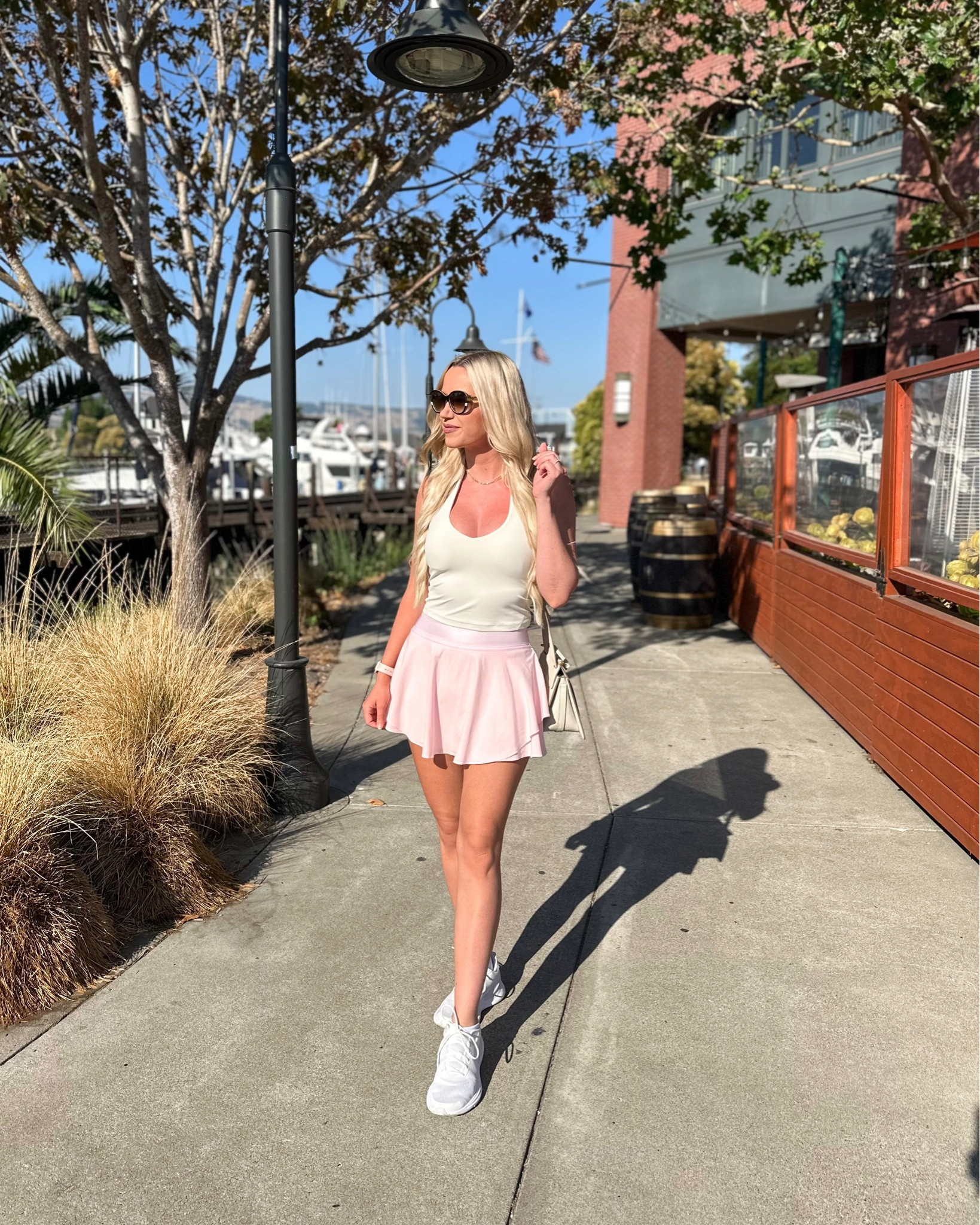 Tank: Bone, 8
Skirt: Strawberry Milkshake, 4

Tennis Skirt | Athleisure | Skort | Lululemon Skirt | Court Rival | Lululemon Align Tank | Align Halter

#LTKfitness