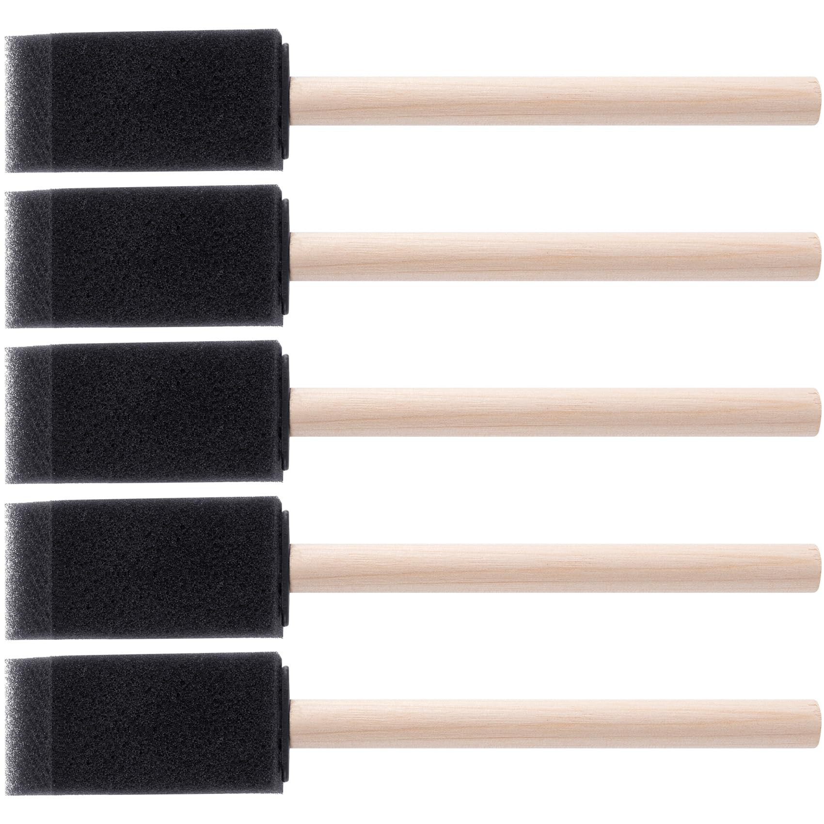 HINZIC 5 Pcs 1" Foam Paint Brushes, Wood Handle Sponge Brushes for Painting, Staining, Varnishes ... | Amazon (US)