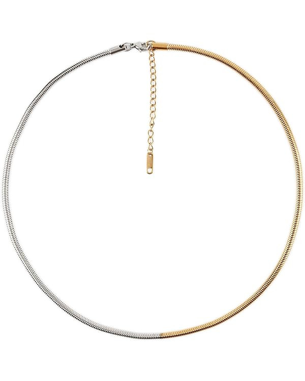 Mixed Metal Necklace | Waterproof 18k Real Gold Plated Snake Chain | Non Tarnish | PVD coated | G... | Amazon (US)
