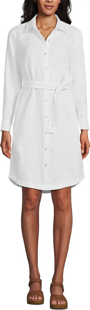 Linen Long Sleeve Button Front Shirt Dress | Nordstrom