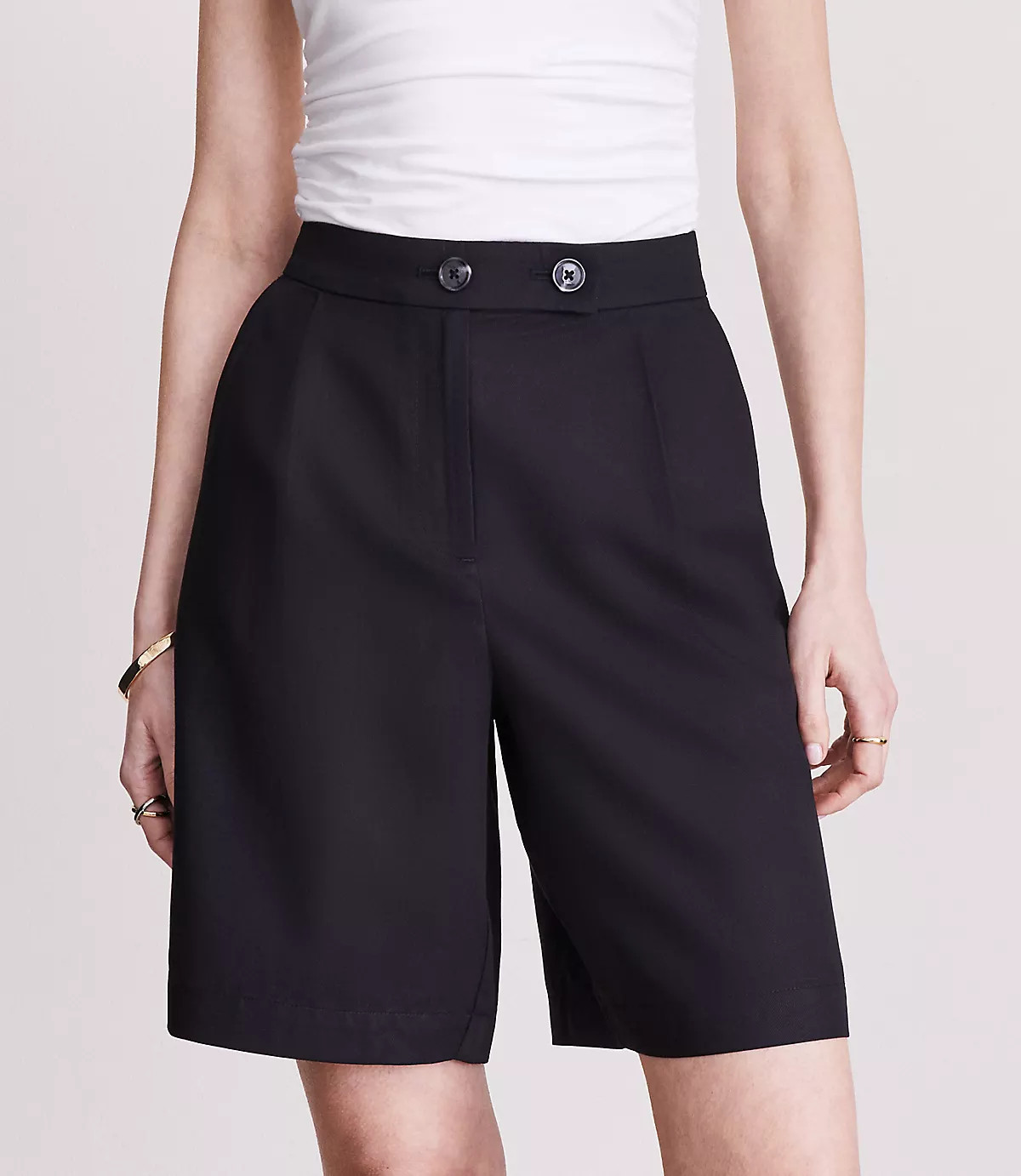 Petite LOFT Versa Pure Spun Bermuda Shorts | LOFT