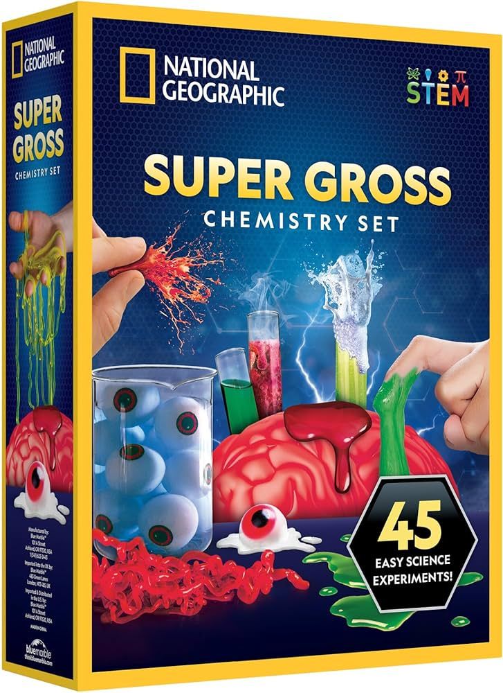 NATIONAL GEOGRAPHIC Gross Science Kit - 45 Experiments- Dissect a Brain, Make Glowing Slime Worms... | Amazon (US)