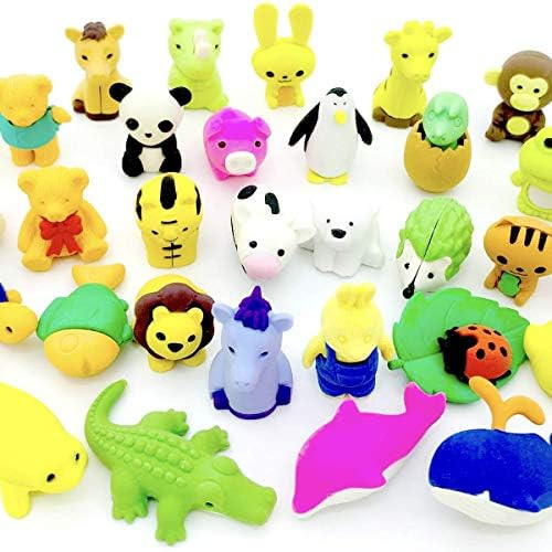 OHill Animal Erasers, Pack of 62 3D Animal Pencil Erasers Puzzle Erasers Kid Erasers for Party Favor | Amazon (US)