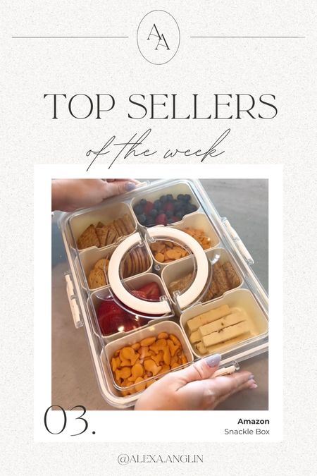 Top sellers of the week— snackle box on Amazon! // love this snack tray + lid! Perfect for travel, games, pool, or beach! 

Amazon finds // beach essentials // pool essentials // kids beach finds 

#LTKkids #LTKtravel #LTKswim