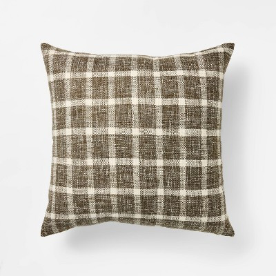 Oversized Woven Plaid Square Throw Pillow - Threshold™ designed with Studio McGee: Cotton Exter... | Target