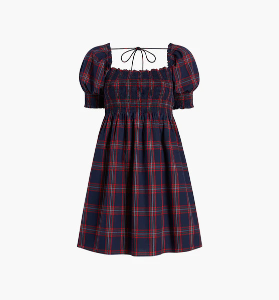 The Athena Nap Dress - Iris Tartan | Hill House Home