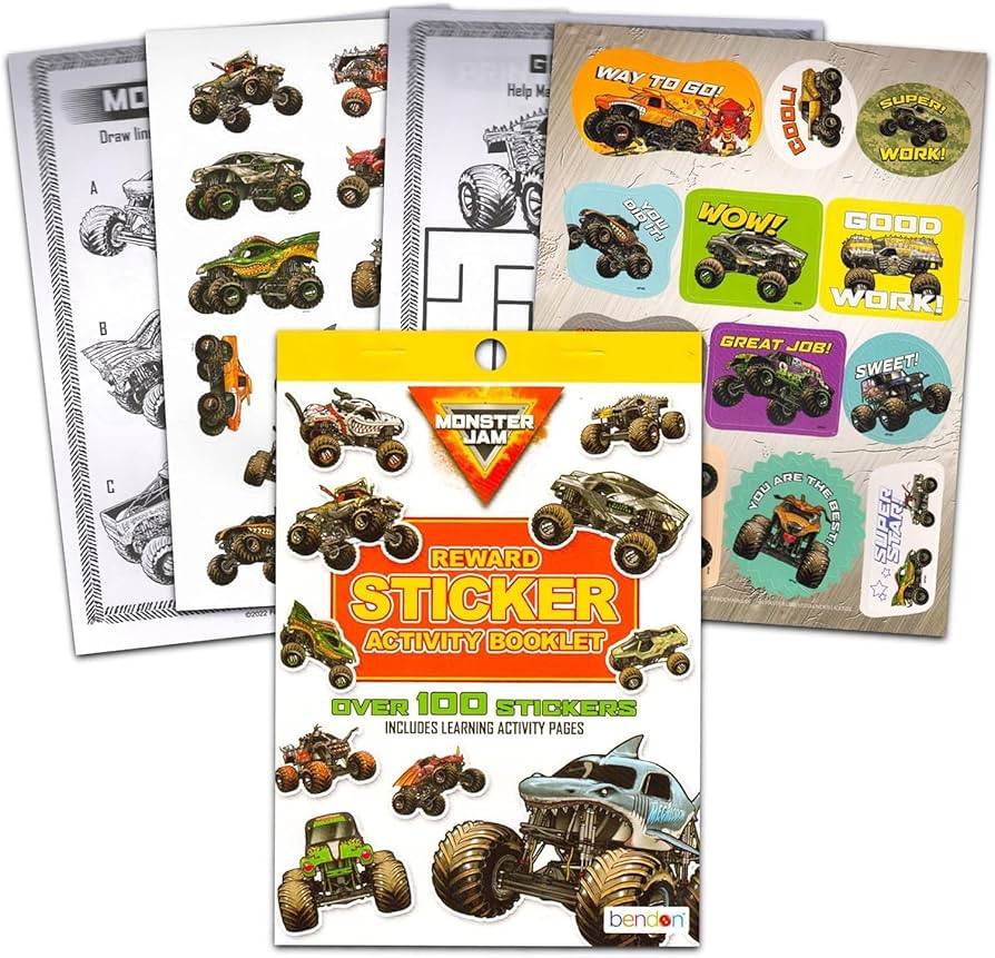 Monster Jam Reward Sticker Pad | Truck Activity Book | Learning & Craft Activity Book | Monster J... | Amazon (US)
