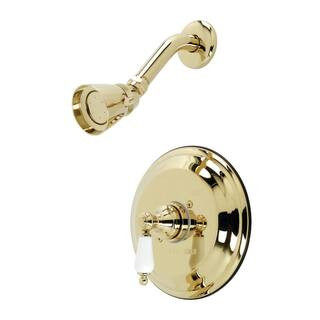 Kingston Brass Restoration Single Handle 1-Spray Shower Faucet 1.8 GPM with Pressure Balance in P... | The Home Depot