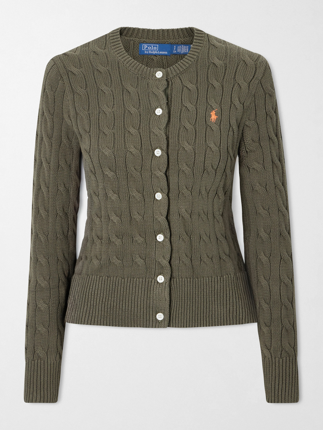 Polo Ralph Lauren - Embroidered Cable-knit Cotton Cardigan - Green | NET-A-PORTER (US)