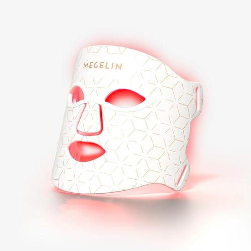 MEGELIN 7 Colors Led Light Therapy Facial Mask, Face Light Therapy Mask for Face, Reduce Wrinkles Smooth Skin, Infrared Light Skin Rejuvenation(White) | Amazon (US)