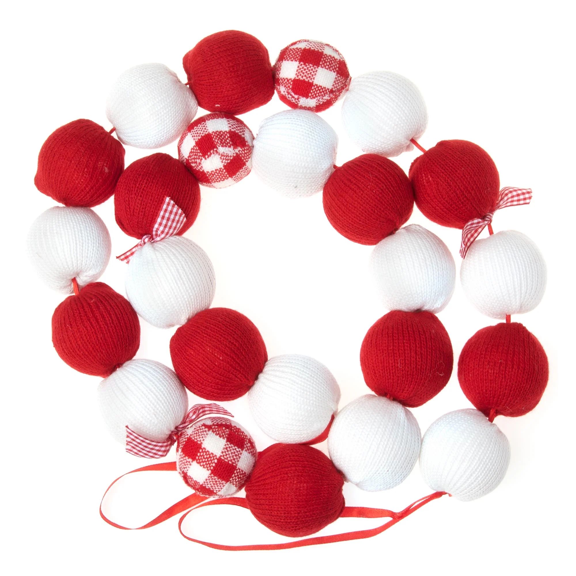 Holiday Time Five Foot Christmas Garland, Red and White | Walmart (US)