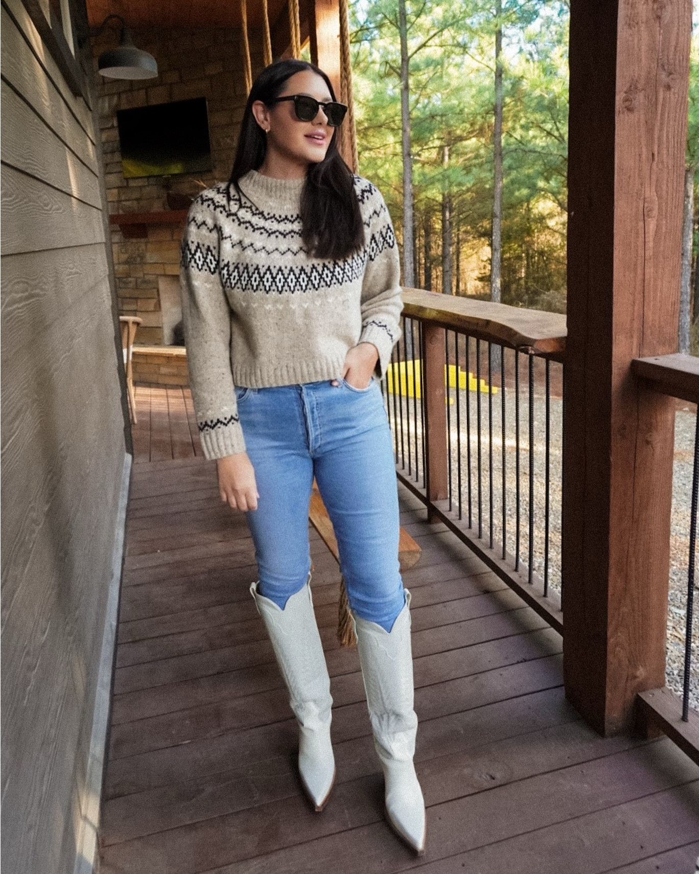 Spending the week in Broken Bow! I packed my favorite sweater from J.Crew and busted out my skinny jeans and paired them with my tall cowboy boots 🤌🏻 this pair is from Agolde (years ago!)! I’ve linked them here on sale but also some Levi’s 501s would fit super similar! And Levi’s is 40%off!

#LTKCyberWeek #LTKHoliday