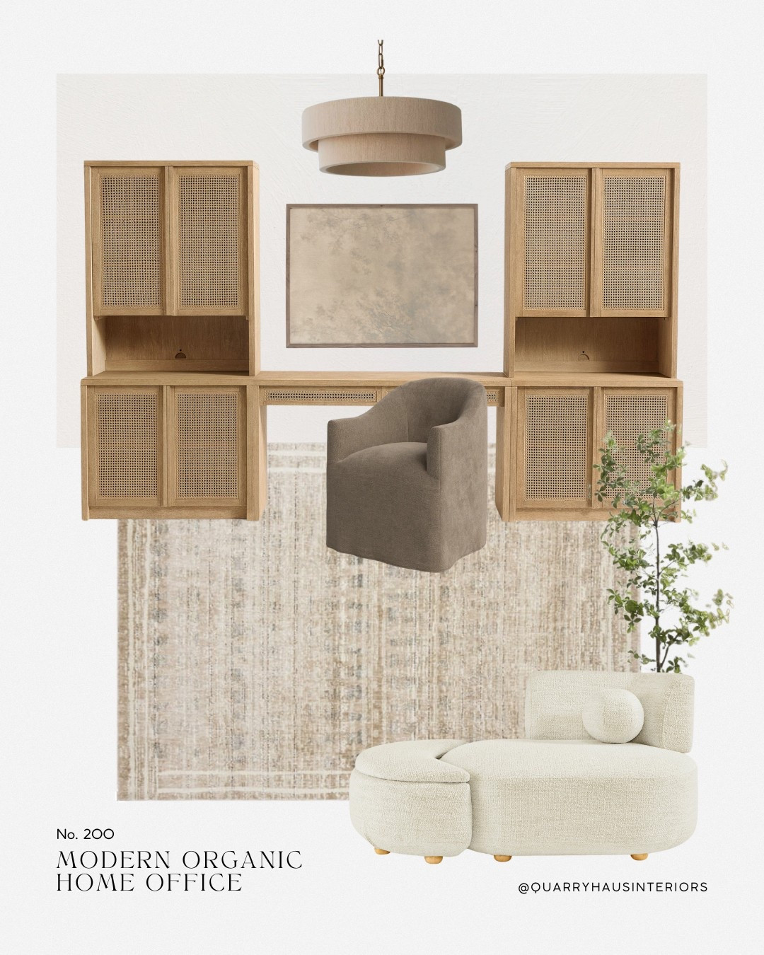 Modern organic home office design 🤍 I love how the neutral color palette allows the textures to take center stage! 

Wall color shown is Portola Paints lime wash in the color Antique Whitee

Modern cozy home office workspace built ins bookshelves storage desk furniture design decor art seating 

#LTKHome